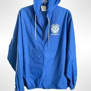 Penn State University Windbreaker Jacket Made in USA Blue Nylon Hoodies Adult XL